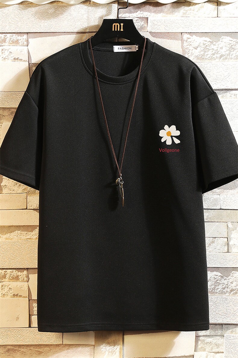 TK28059-P25春夏季七分袖t恤男大码五分袖男短袖中袖砖墙挂拍,男装T恤,电商A040A