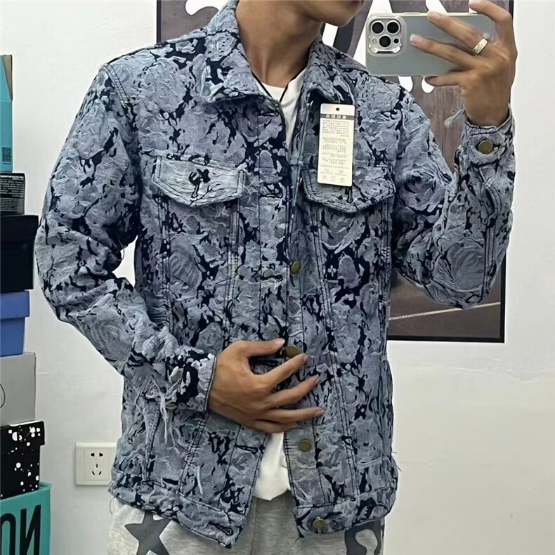 潮牌翻领春季修身破洞夹克牛仔外套男GM77-P73,男装夹克,星座1109-3