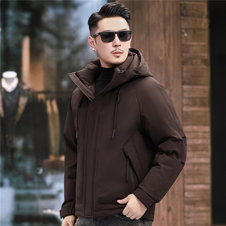 主推新款冬季连帽90绒子白鸭绒羽绒服外套中年男装加厚羽绒服夹克,男装夹克,钱塘723