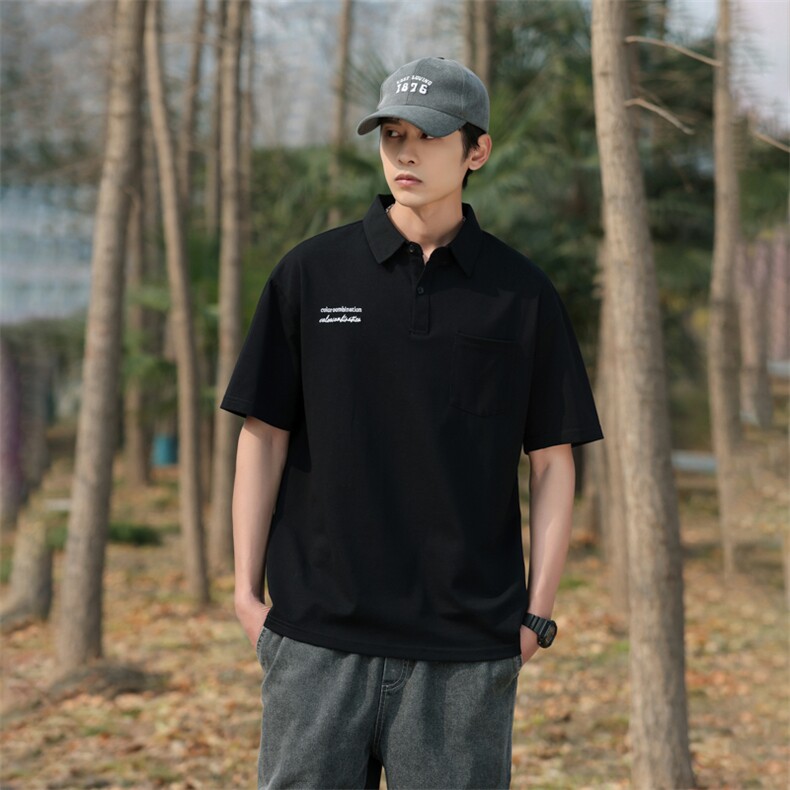 美式夏季新款Polo衫男士半袖日系潮牌男装宽松短袖t恤PL143-P45,男装Polo衫,星座1109-1