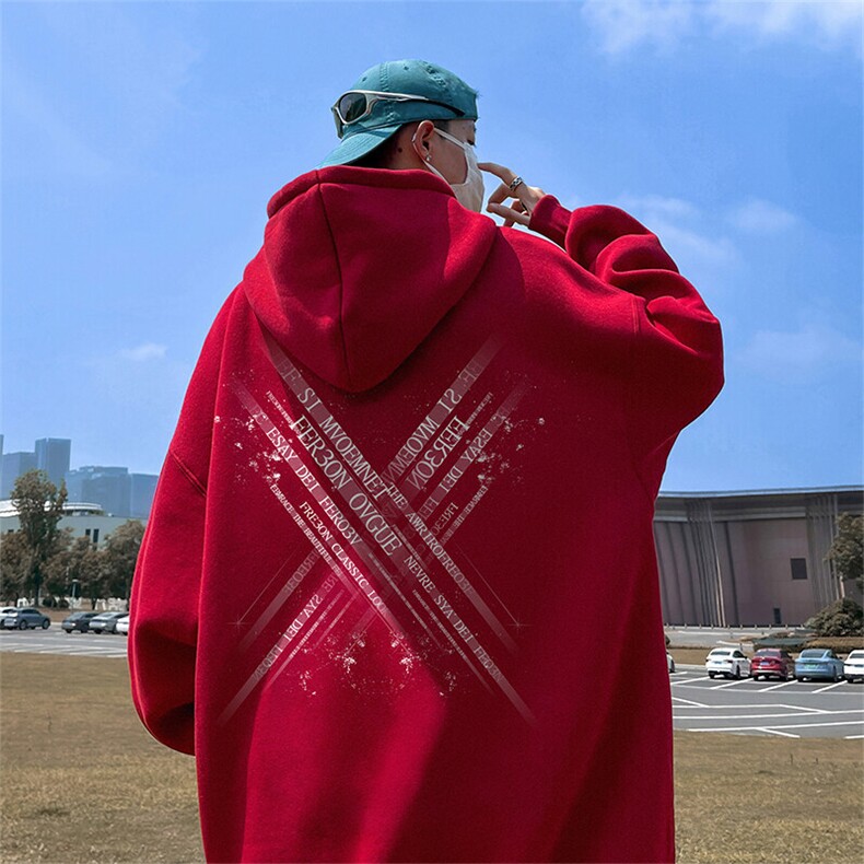 抖音得物供货 可提供视频 春装重磅美式宽松连帽卫衣DL2410图片