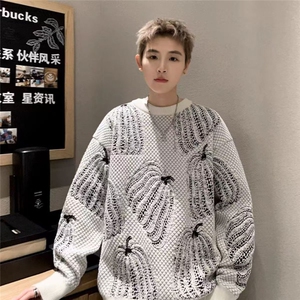 秋冬新款毛衣男圆领针织衫秋冬季款百搭潮流8210-P70图片