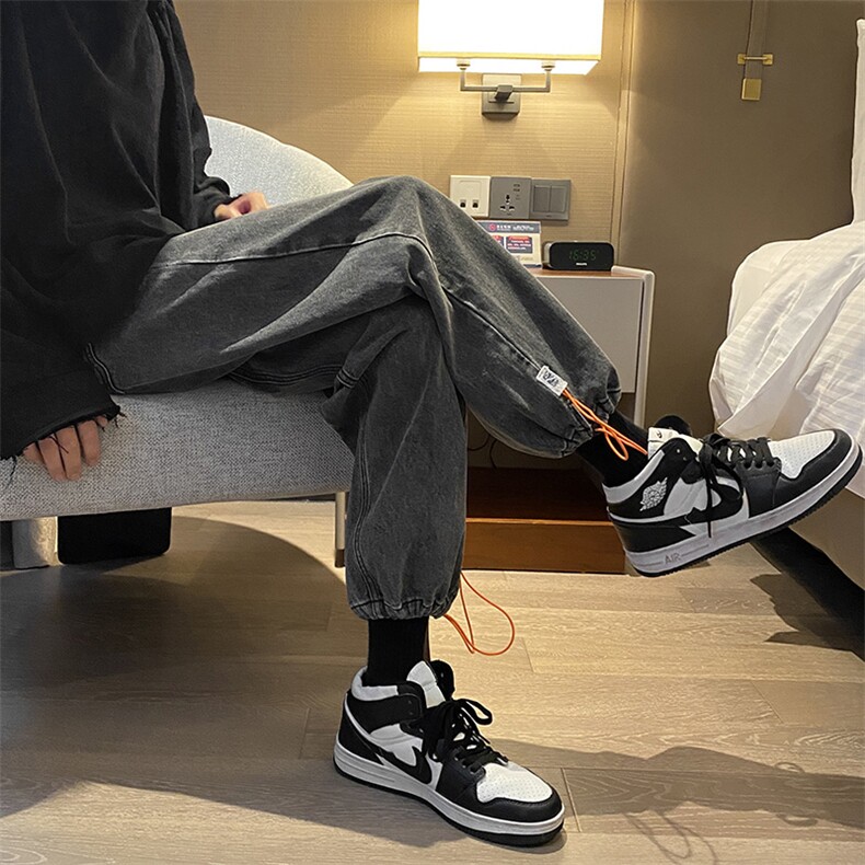 宽松直筒休闲百搭坠感阔腿收脚裤D321ANK209特P46加绒P55，男装休闲裤，电商D321