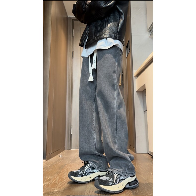 ins宽松直筒潮牌牛仔裤港风新款休闲裤子K5224P45控58B315,男装牛仔裤,电商B315