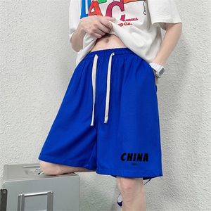 HD74248-P22 华夫格短裤男大码宽松五分裤男直筒中裤图片