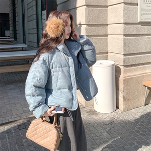 有货 韩系蓝格50绒羽绒服2C090-9010-P245-K368图片