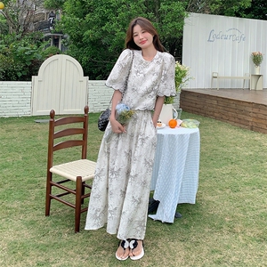 新中式禅意女2025夏季搭配一整套国风水墨画上衣半身裙图片