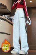 薄款改加绒特批P35无差价冬加厚保暖时尚阔腿卫裤男女K1694J加绒，男装休闲裤，电商A001