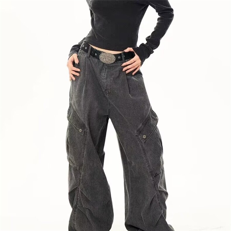 H227-P46日系复古工装牛仔裤男春季小众设计感，男装牛仔裤，电商B323A