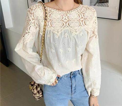 2021秋一波镂空长袖圆领打底衫,其它,炫女孩