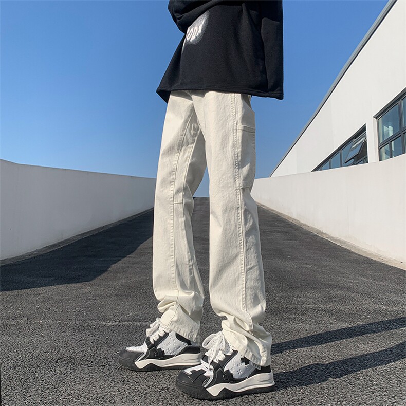 美式ins高街hiphop新款弹力修身直筒休闲裤货号K675P65,男装牛仔裤,电商A063