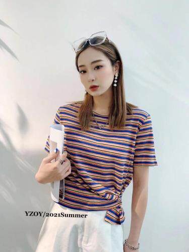 夏季新款条纹T恤打底小衫,女装T恤,雅姿欧韵