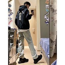 B221美式ins高街暗黑小众个性铆钉小脚牛仔裤LK23142-P65控88，男装牛仔裤，电商B221