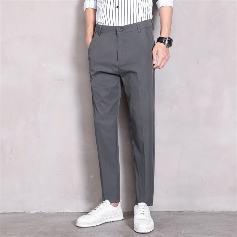 现货6066-P35外贸轻商务休闲西裤男夏秋款英伦风透气时尚九分裤，男装西裤，星座224-1