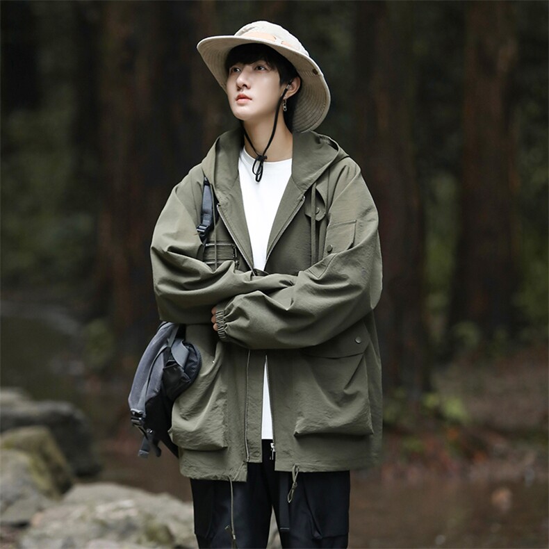 秋冬季山系新款连帽夹克港风高品质外套冲锋衣A227-JK309Y特P55，男装夹克，电商A227