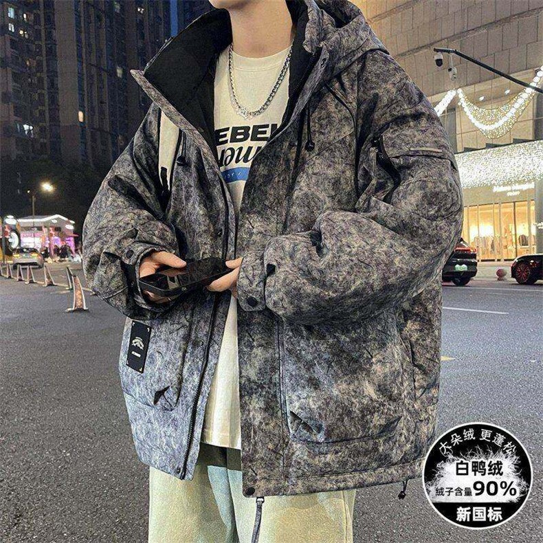 Y9019-特P268工装羽绒服男款冬季潮牌连帽派克服男士外套,男装羽绒服,电商D310B