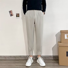 束脚西裤男秋款九分休闲裤痞帅宽松小脚哈伦轻熟裤潮流K24-P45，男装休闲裤，星座1116A-2（原606A-1）