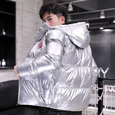 冬季加厚保暖防寒羽绒棉衣模特连帽外套亮片休闲黑色M9102，男装棉衣，星座1207