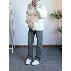 白色小香风拼接棉服男冬季加厚保暖面包服高级感立领棉衣外套，男装棉衣，四季星座505