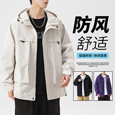 大码时尚男士休闲户外连帽夹克外套大码元控108，男装夹克，星座209