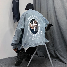 牛仔外套男春美式高街hiphop痞帅炸街夹克宽松潮牌上衣JK1033-P68，男装工装外套，星座1103-3