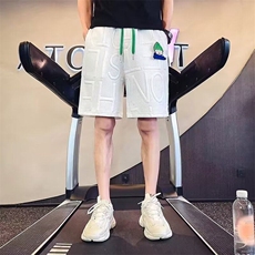 夏季直筒宽松腰宽松型高级感华夫格短裤潮牌五分休闲裤青少年百搭，男装休闲裤，星座506A