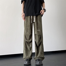 B225-K2184-P63-X79-扎染灯芯绒伞兵阔腿休闲裤-聚酯纤维，男装休闲裤，电商B225