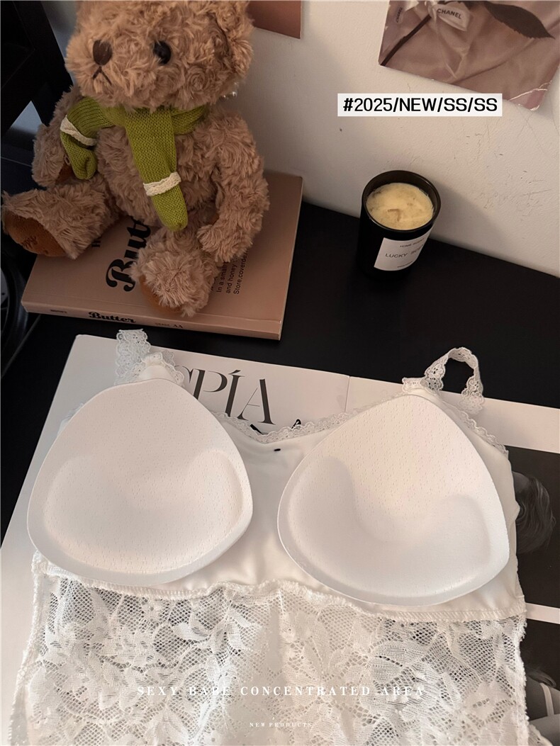 纯欲辣妹设计感纯欲短款蕾丝吊带背心女显瘦修身上衣,女装背心吊带,梦白服饰厂