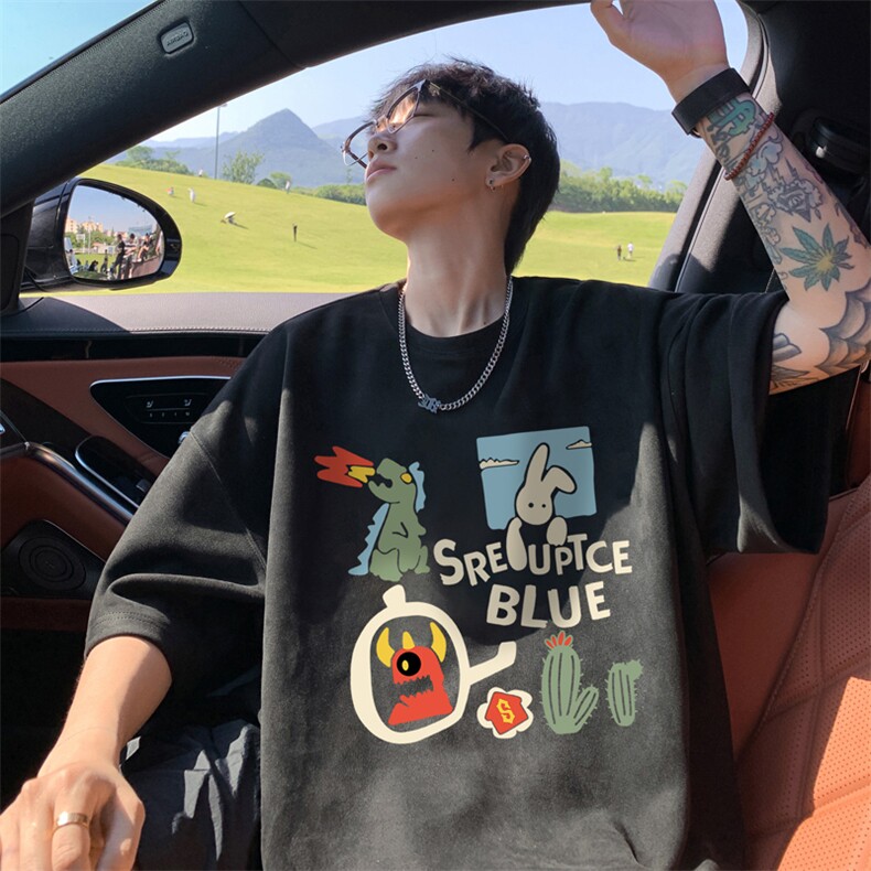 量大优供视频重磅麂皮绒短袖T恤男JPDX236-特P19,男装T恤,电商B367