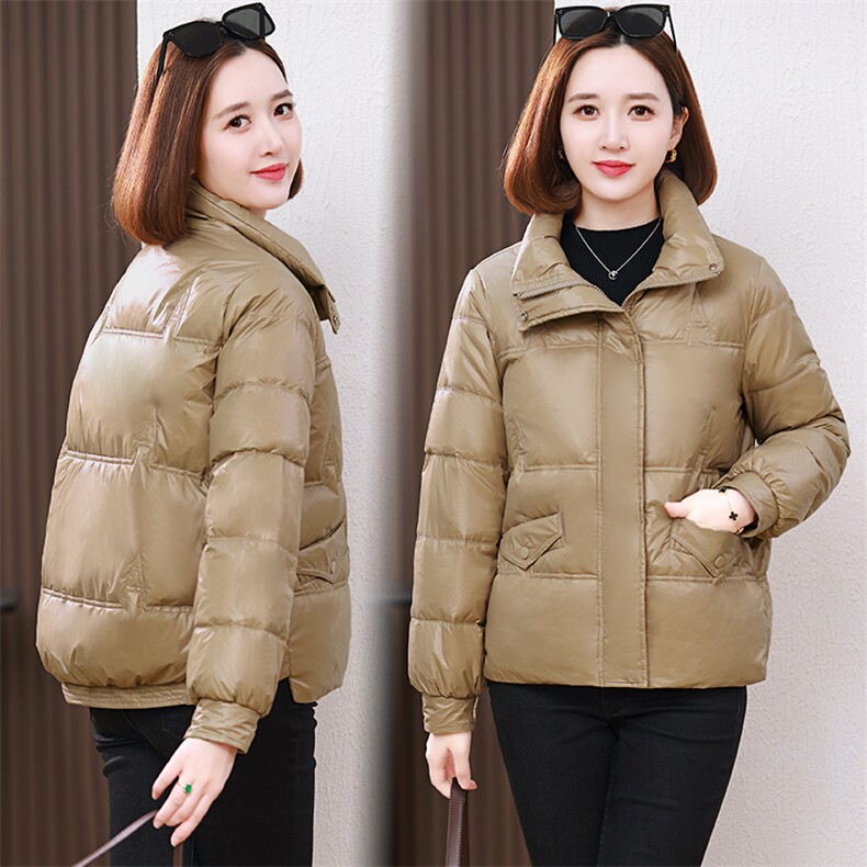 新款2023年立领专机走线新g标90白鸭绒短款羽绒服，女装羽绒服，婷思杰（原婷想服饰）