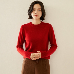 2024秋冬新款35%羊绒女士7针平面圆领羊绒衫图片