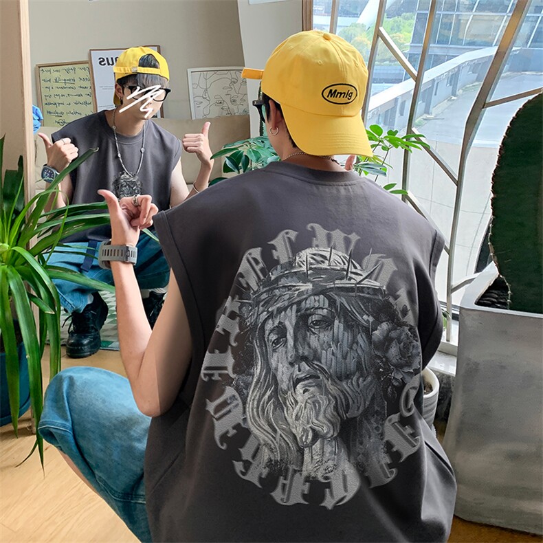 B239-1223-P23个性头像印花夏季坎肩无袖T恤男装背心/马甲,男装背心/马甲,星座514-2(原B239)