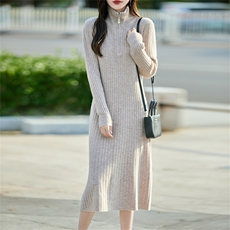 2025百搭时尚简约翻领长款羊毛衫，女装羊毛衫，哲奥羊绒