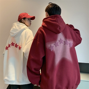 EQ175 潮牌发泡星星春季连帽卫衣学院风情侣装外套 女装类目P58图片