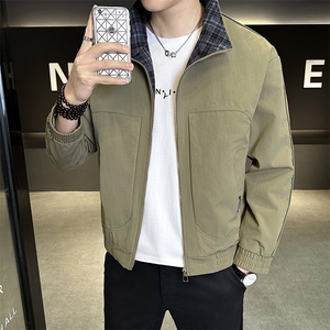 JK893-P80 2026年春季新款男装时尚夹克ins潮立领工装外套男图片