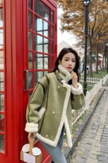 韩系chic羊羔毛外套女冬韩版宽松今年流行加绒加厚皮毛一体机车服，女装棉衣/棉服，帛香坊
