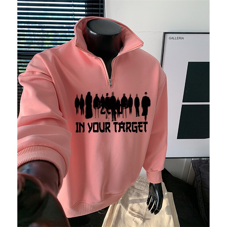 已注册美式潮牌直播抖音得物品拉链立领卫衣外套W5808P45加绒，女装短外套，电商C408(原B339-1)