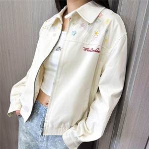 外套女新款宽松百搭刺绣短款夹克上衣潮JK730-P62图片