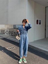 牛仔连体裤，女装连体裤，肆尔