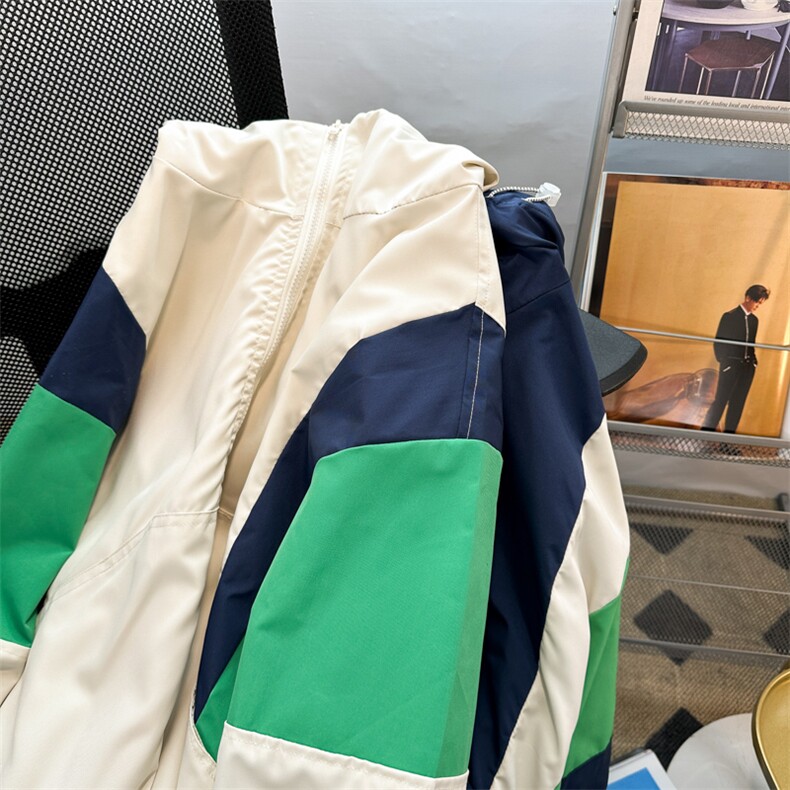 港风秋款男连帽夹克撞色冲锋衣休闲外套JK0123P65,男装夹克,星座1013-1
