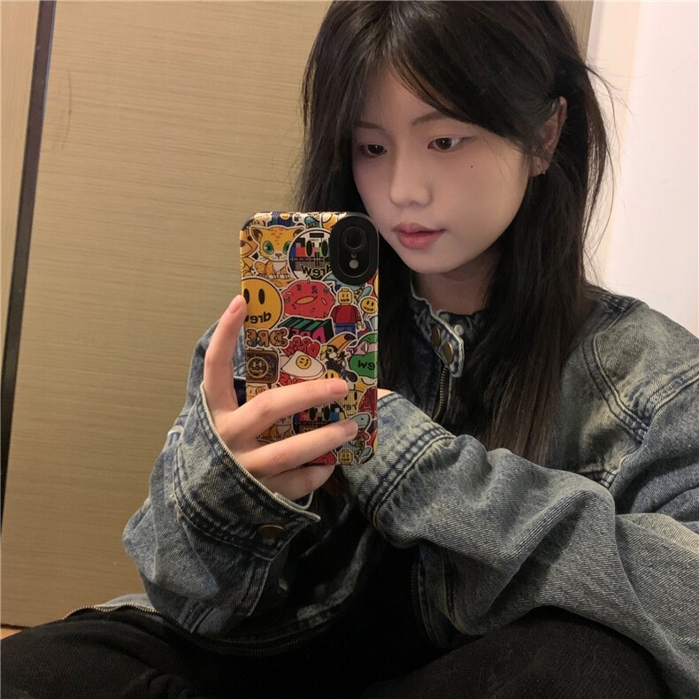 JK8936-P69美式复古水洗做旧拉链口袋牛仔外套男女潮流痞帅,男装工装外套,电商B323A