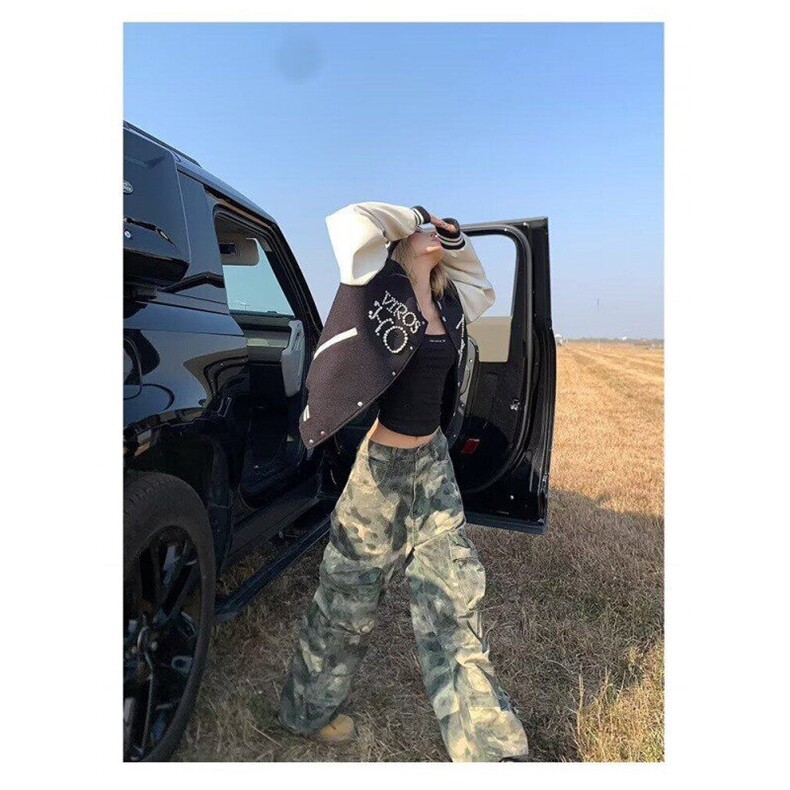 Q06/P76春外套男高街毛呢拼皮棒球服珍珠钉珠原宿风潮夹克2,男装夹克,星座1506