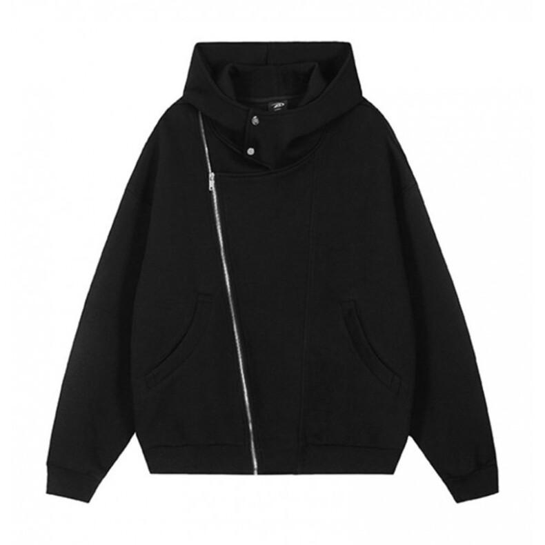网图重磅380克全棉宽松设计感拉链套头连帽卫衣外套AH912-P58,女装短外套,四季星座610B