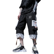 2021夏季新款插色宽松七分裤男士休闲运动工装裤A438-C3002-P45，男装休闲裤，电商A438