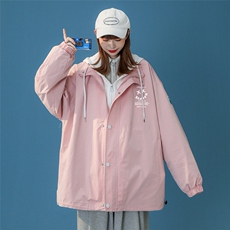 ！春装新款韩版爱心创意时尚潮流假两件连帽夹克G375P65控88，男装夹克，A247A