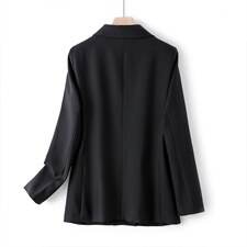 黑色西装外套女小个子春秋韩版修身休闲薄款中长款二八月女单西服，女装西装，韩蔻秀