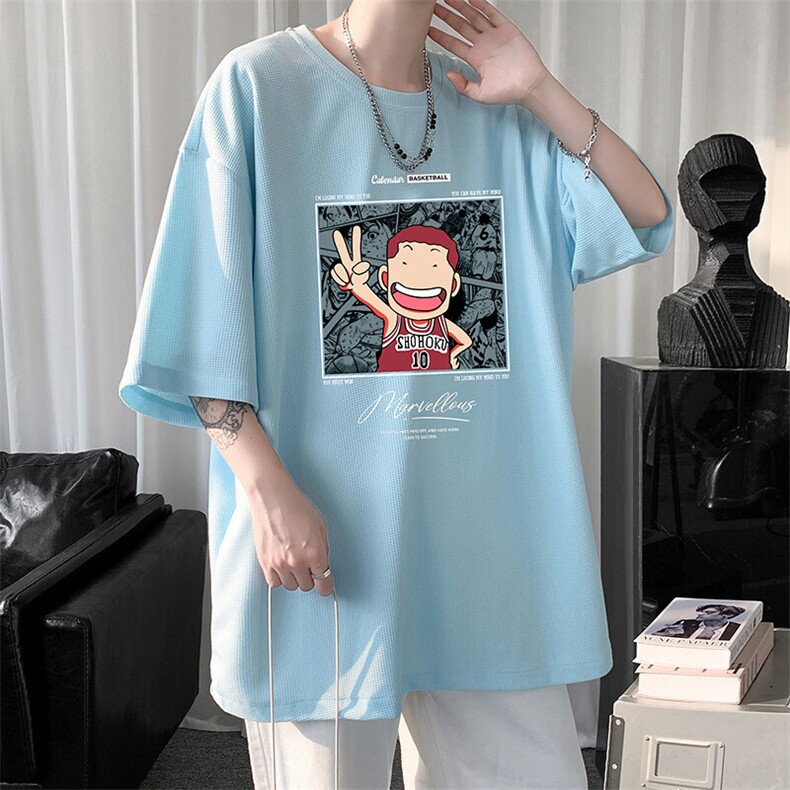 华夫格t恤男短袖男大码五分袖大皂风HT73392-P22,男装T恤,电商A040