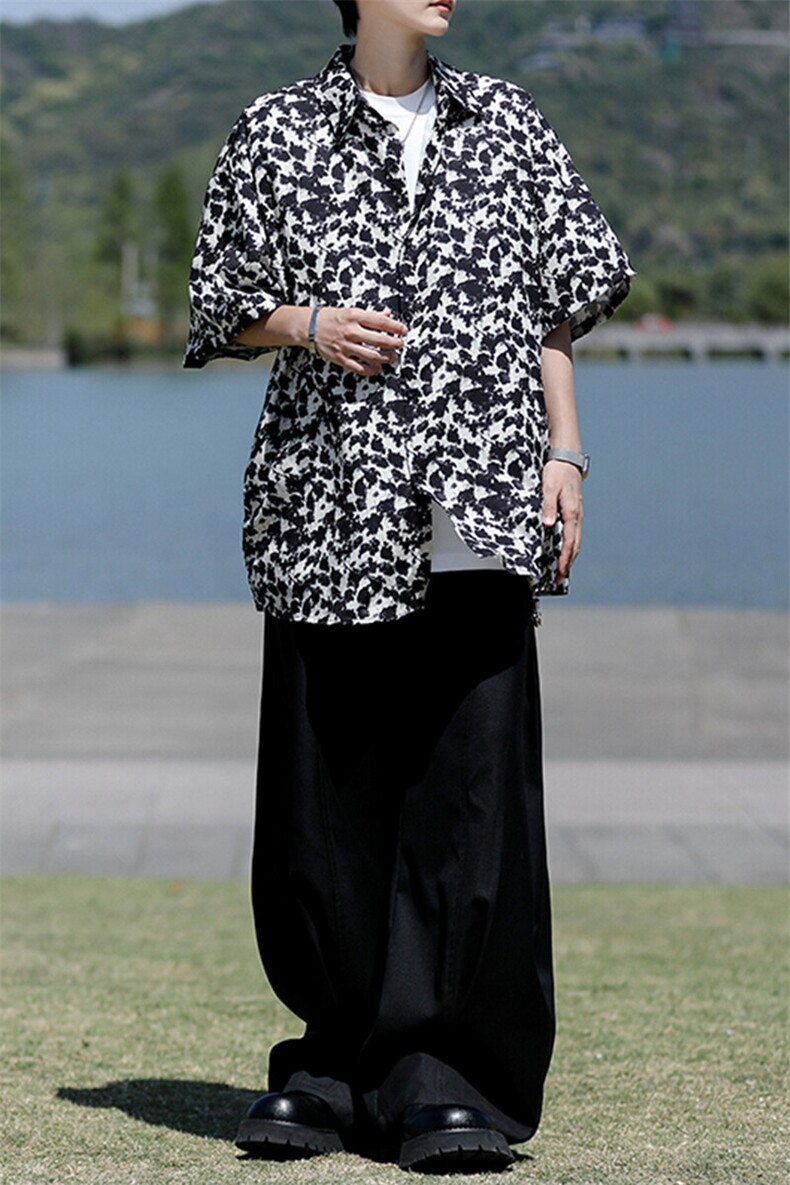8XL-M花衬衫男短袖夏季薄款冰丝半袖宽松大码休闲外套DC28008P38,男装衬衫,电商B312