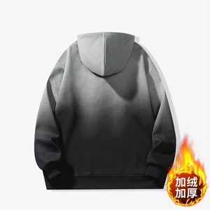 得物复古潮牌渐变连帽宽松加绒情侣长袖卫衣 A436-2505-P50图片