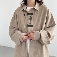 中式潮流复古刺绣外套男士春季新款时尚休闲上衣A168-DJCS04-TP78，男装衬衫，电商A168